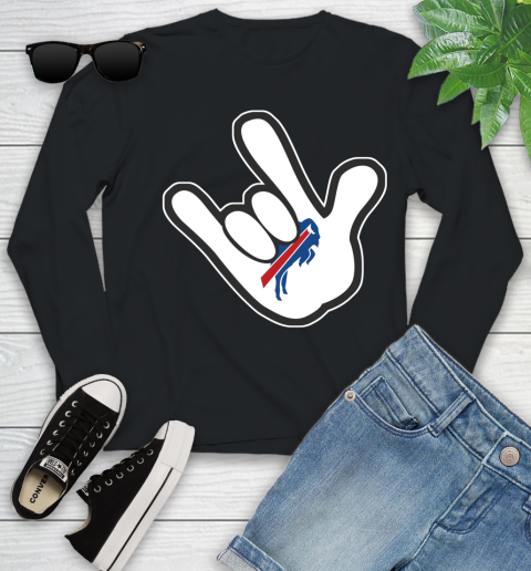 Buffalo Bills NFL Football Mickey Rock Hand Disney Youth Long Sleeve 2