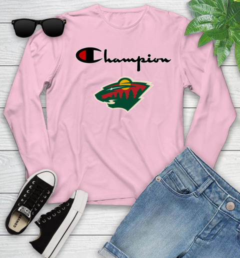 NHL Hockey Minnesota Wild Champion Shirt Youth Long Sleeve 8