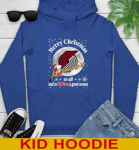 Portland Trail Blazers Merry Christmas To All And To Trail Blazers A Good Season NBA Basketball Sports Youth Hoodie 10