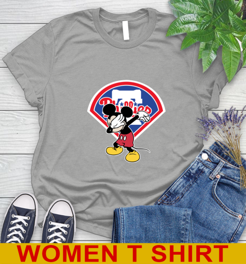 Philadelphia Phillies MLB Baseball Dabbing Mickey Disney Sports Women's T-Shirt 11