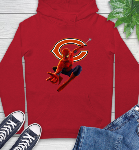 NFL Spider Man Avengers Endgame Football Chicago Bears Hoodie 10