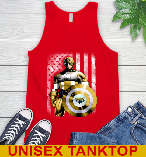 Jacksonville Jaguars NFL Football Captain America Marvel Avengers American Flag Shirt Tank Top 5