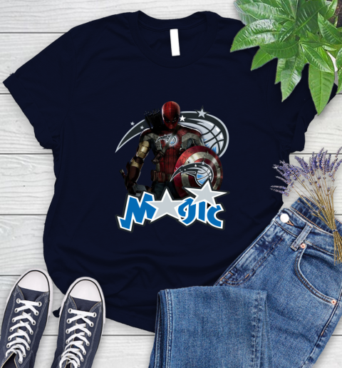 Philadelphia 76ers NBA Basketball Captain America Thor Spider Man Hawkeye Avengers Women's T-Shirt 3