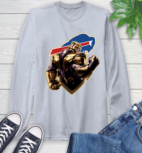NFL Thanos Avengers Endgame Football Sports Buffalo Bills Long Sleeve T-Shirt 6