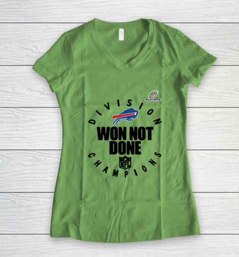 Buffalo Bills East Champions 2020 NFL Playoffs Division Won Not Done Women's V-Neck T-Shirt 5