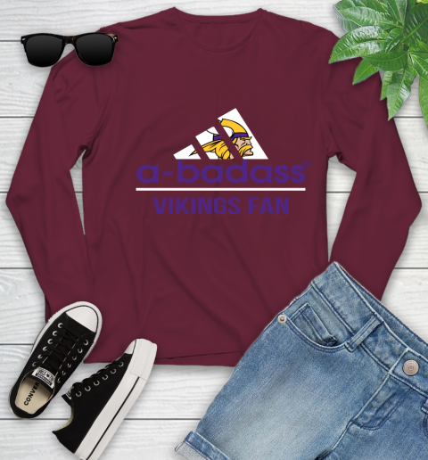Minnesota Vikings NFL Football A Badass Adidas Adoring Fan Sports (1) Youth Long Sleeve 6