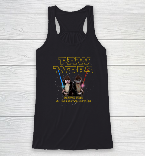Paw Wars Funny Cat Lover Racerback Tank
