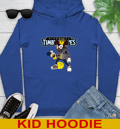 Minnesota Timberwolves NBA Basketball Mickey Peace Sign Sports Youth Hoodie 10