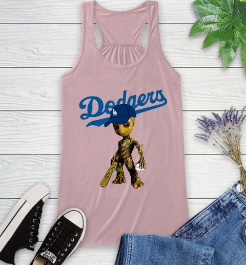 MLB Los Angeles Dodgers Groot Guardians Of The Galaxy Baseball Racerback Tank 11