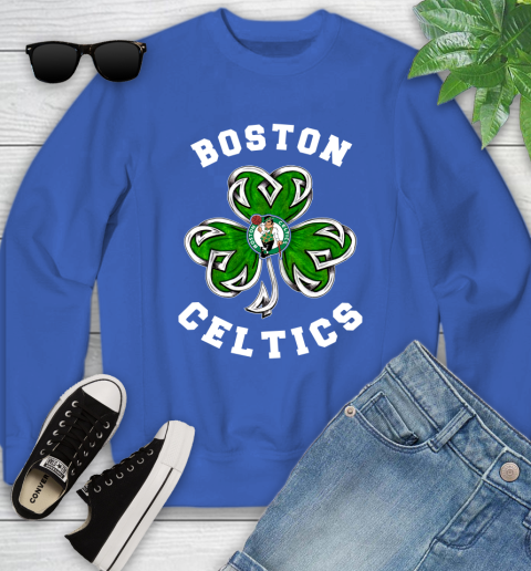 NBA Boston Celtics Three Leaf Clover St Patrick s Day Basketball Sports Youth Sweatshirt Tee For Sports