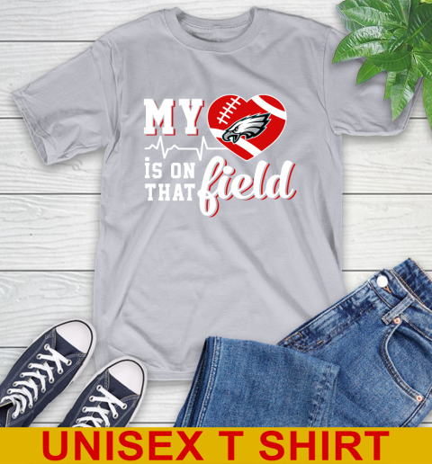 NFL My Heart Is On That Field Football Sports Philadelphia Eagles T-Shirt 5