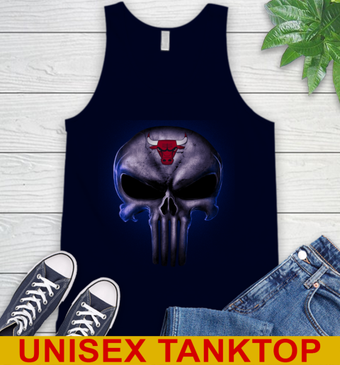 Chicago Bulls NBA Basketball Punisher Skull Sports Tank Top - Image 3