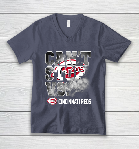 MLB Cincinnati Reds Baseball Can't Stop Vs Cincinnati Reds V-Neck T-Shirt 7