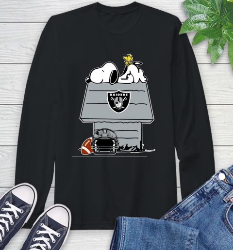 Oakland Raiders NFL Football Snoopy Woodstock The Peanuts Movie Long Sleeve T-Shirt 2