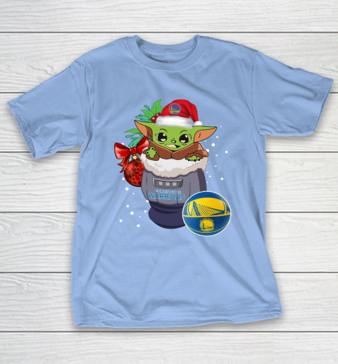 Golden State Warriors Christmas Baby Yoda Star Wars Funny Happy NBA T-Shirt 11