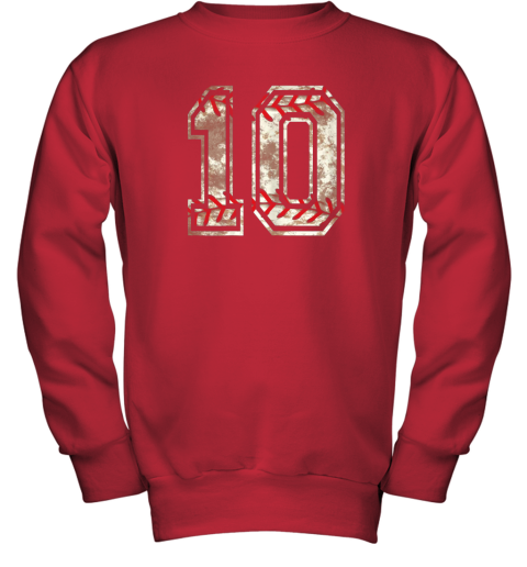 orv7 baseball jersey number 10 vintage distressed youth sweatshirt 47 front red