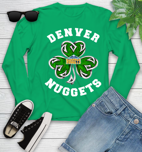 NBA Denver Nuggets Three Leaf Clover St Patrick's Day Basketball Sports Youth Long Sleeve 7