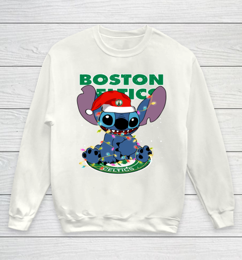 Boston Celtics NBA noel stitch Basketball Christmas Youth Sweatshirt