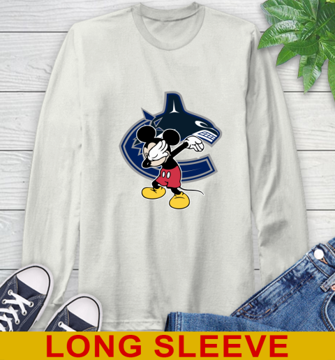 Vancouver Canucks NHL Hockey Dabbing Mickey Disney Sports Long Sleeve T-Shirt 12