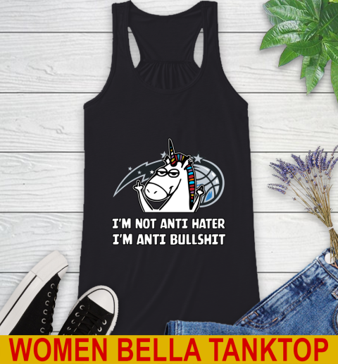 Orlando Magic NBA Basketball Unicorn I'm Not Anti Hater I'm Anti Bullshit Racerback Tank 2