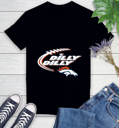 NFL Denver Broncos Dilly Dilly Football Sports Women's V-Neck T-Shirt 2