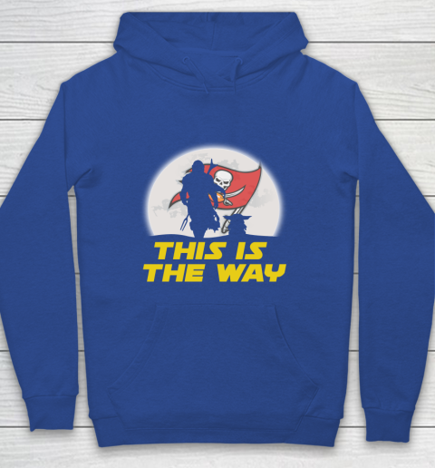 Tampa Bay Buccaneers NFL Football Star Wars Yoda And Mandalorian This Is The Way Youth Hoodie 6