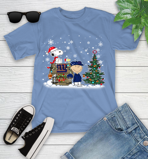NFL New York Giants Snoopy Charlie Brown Christmas Football Super Bowl Sports Youth T-Shirt 15