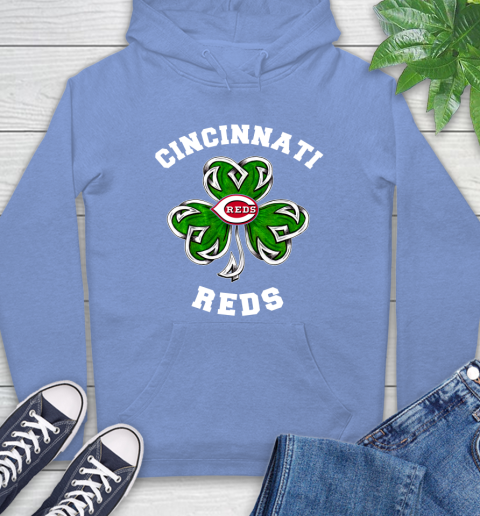 MLB Cincinnati Reds Three Leaf Clover St Patrick's Day Baseball Sports Hoodie 11