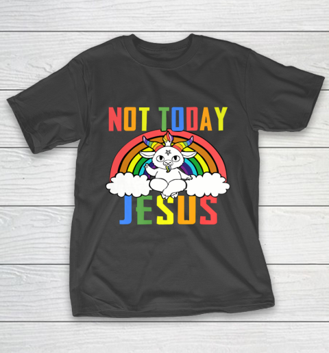 Unicorn Rainbow Not Today Jesus Premium T-Shirt 14