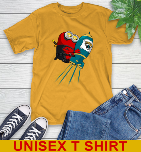 NFL Football Jacksonville Jaguars Deadpool Minion Marvel Shirt T-Shirt 2