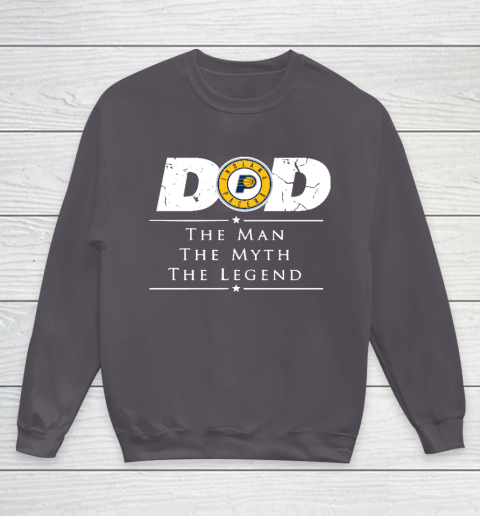Indiana Pacers NBA Basketball Dad The Man The Myth The Legend Youth Sweatshirt - Image 6