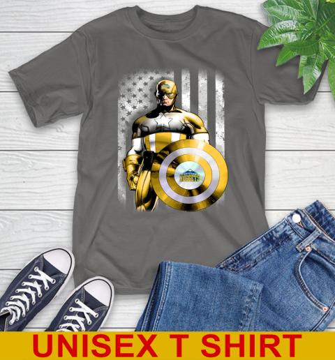 Denver Nuggets NBA Basketball Captain America Marvel Avengers American Flag Shirt T-Shirt 10