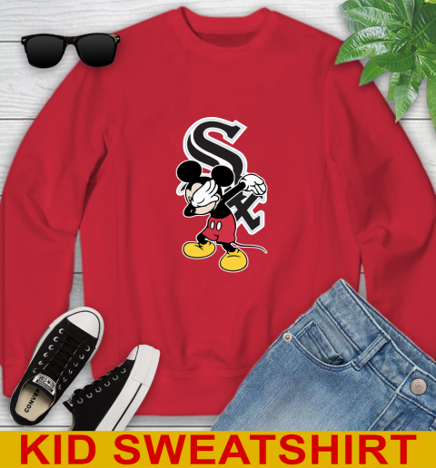 Chicago White Sox MLB Baseball Dabbing Mickey Disney Sports Youth Sweatshirt 8