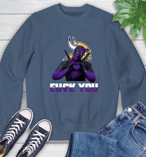NHL Minnesota Vikings Deadpool Love You Fuck You Football Sports Sweatshirt 8