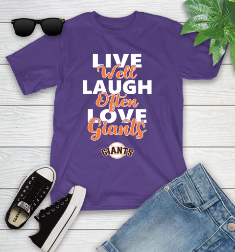 MLB Baseball San Francisco Giants Live Well Laugh Often Love Shirt Youth T-Shirt 3