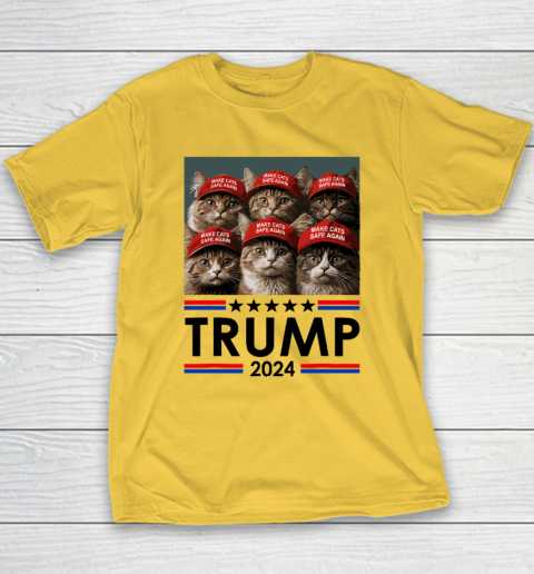 Donald Trump Make Cats Safe Again 2024 Debate Funny Youth T-Shirt 4