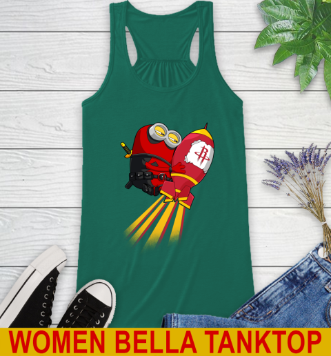 NBA Basketball Houston Rockets Deadpool Minion Marvel Shirt Racerback Tank 5