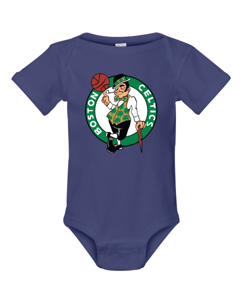 Custom NBA Boston Celtics Logo Short Sleeve Baby Infant Bodysuit - Rookbrand
