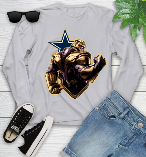NFL Thanos Avengers Endgame Football Sports Dallas Cowboys Youth Long Sleeve 5