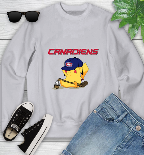 NHL Pikachu Hockey Sports Montreal Canadiens Youth Sweatshirt 4