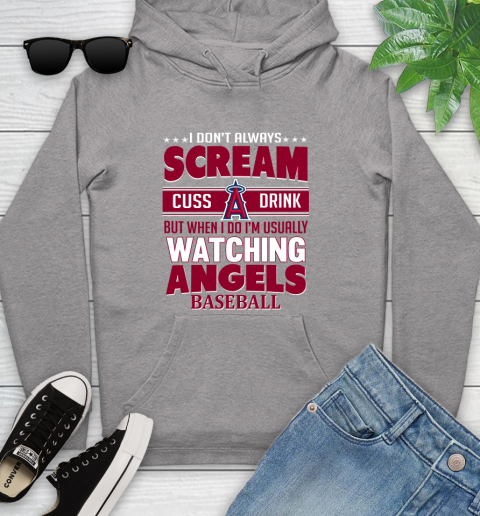 Los Angeles Angels MLB I Scream Cuss Drink When I'm Watching My Team Youth Hoodie 6