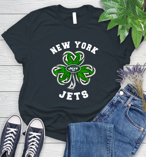 NFL New York Jets Three Leaf Clover St Patrick's Day Football Sports Women's T-Shirt 8