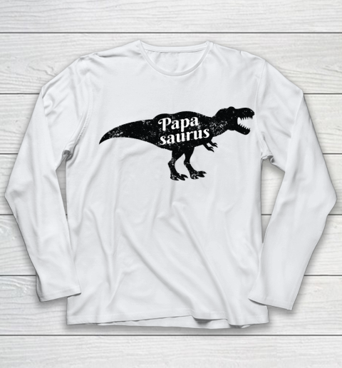 Father's Day Funny Gift Ideas Apparel  Papa Saurus Dad Father Youth Long Sleeve