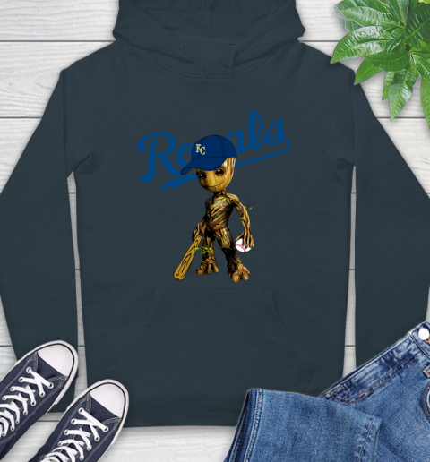 MLB Kansas City Royals Groot Guardians Of The Galaxy Baseball Hoodie 7