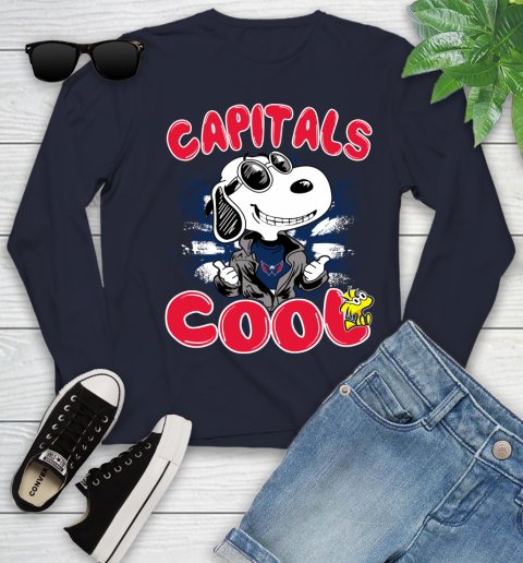 NHL Hockey Washington Capitals Cool Snoopy Shirt Youth Long Sleeve 2