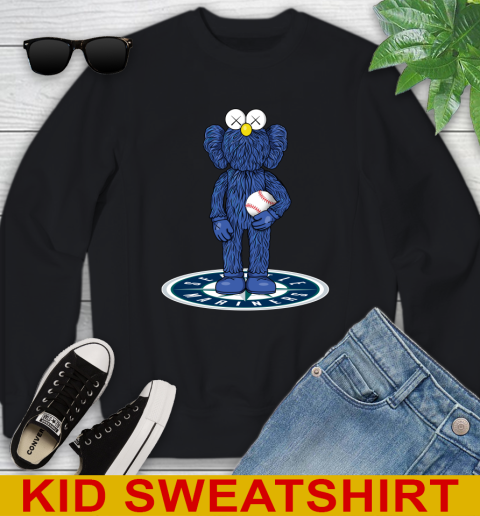 MLB Baseball Seattle Mariners Kaws Bff Blue Figure Shirt Youth Sweatshirt 2