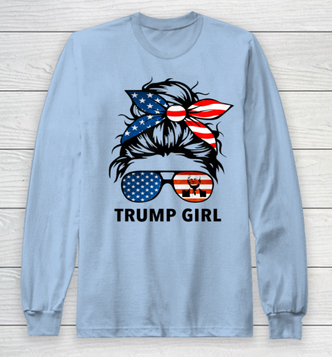 Trump Girl American Flag Glass Long Sleeve T-Shirt 5