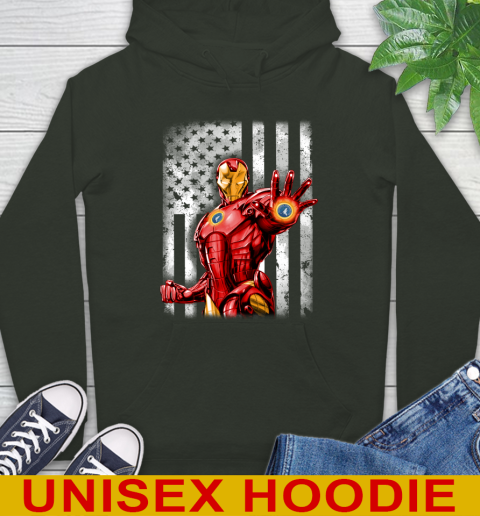 Minnesota Timberwolves NBA Basketball Iron Man Avengers American Flag Shirt Hoodie - Image 13