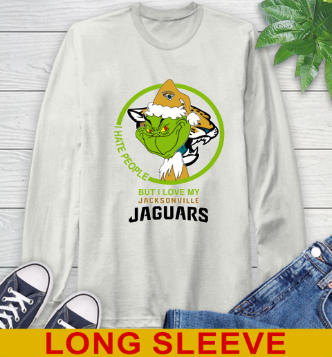 Jacksonville Jaguars NFL Christmas Grinch I Hate People But I Love My Favorite Football Team Long Sleeve T-Shirt 12