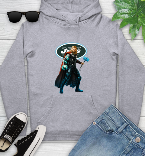 NFL Thor Avengers Endgame Football New York Jets Youth Hoodie 7 NFL Thor Avengers Endgame Football New York Jets Youth Hoodie - Image 7